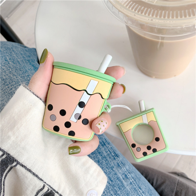 AirPods 1/2 Skal Boba Milk Tea Silikon - Grön