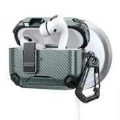 AirPods Pro 2 Skal Magsafe Carbon Fiber med Karbinhake - Grön