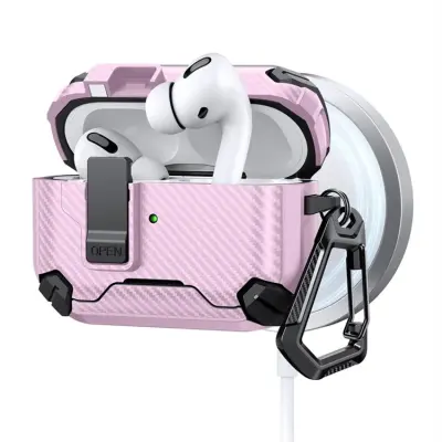 AirPods Pro 2 Skal Magsafe Carbon Fiber (Svart/Rosa)