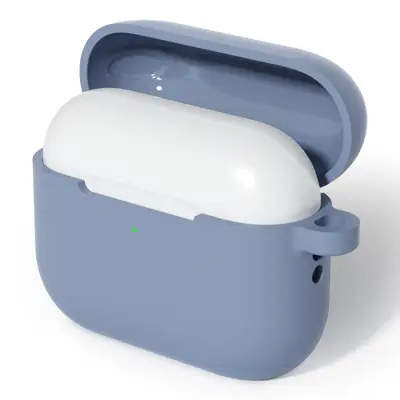 AirPods Pro 3 Mobilskal Med Carabiner Silikon - Lavendelgrå