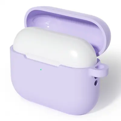 AirPods Pro 3 Mobilskal Med Carabiner Silikon - Lavendellila