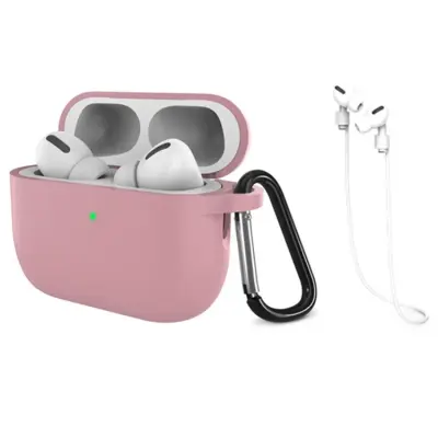 Airpods Pro 3 Mobilskal Silikon med Anti-förlorad Rem (Bönrosa)