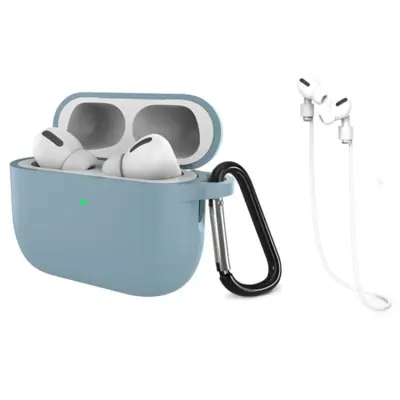 Airpods Pro 3 Mobilskal Silikon med Anti-förlorad Rem (Denimblå)