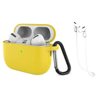 Airpods Pro 3 Mobilskal Silikon med Anti-förlorad Rem (Gul)