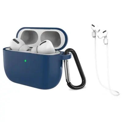 Airpods Pro 3 Mobilskal Silikon med Anti-förlorad Rem (Midnattsblå)