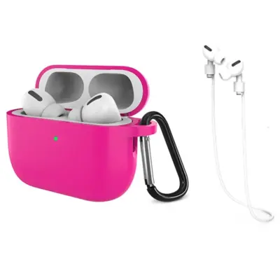 Airpods Pro 3 Mobilskal Silikon med Anti-förlorad Rem (Ros)