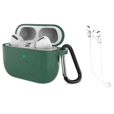 Airpods Pro 3 Mobilskal Silikon med Anti-förlorad Rem (Tallgrön)