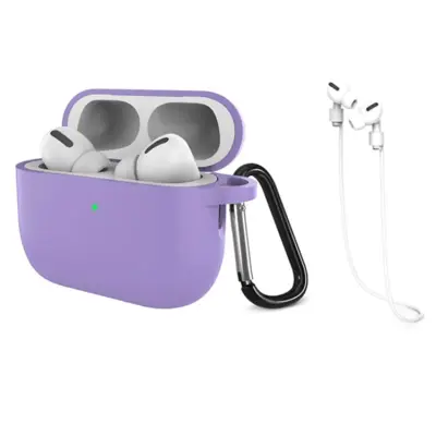 Airpods Pro 3 Mobilskal Silikon med Anti-förlorad Rem (Violett)