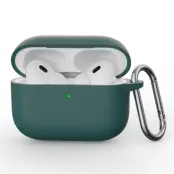 Airpods Pro 3 Skal Silikon med Karbinhake - Blackish Grön