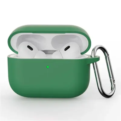 Airpods Pro 3 Skal Silikon med Karbinhake - Grön