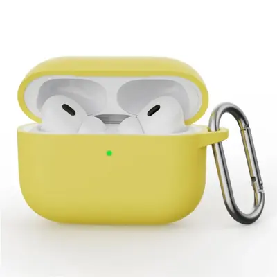 Airpods Pro 3 Mobilskal Silikon med Karbinhake - Gul