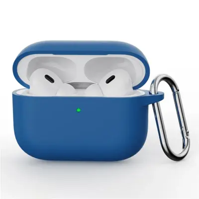 Airpods Pro 3 Mobilskal Silikon med Karbinhake - Blå