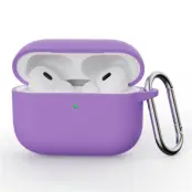 Airpods Pro 3 Skal Silikon med Karbinhake - Lila