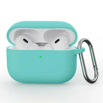 Airpods Pro 3 Mobilskal Silikon med Karbinhake - Mintgrön