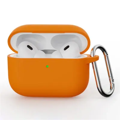 Airpods Pro 3 Skal Silikon med Karbinhake - Orange