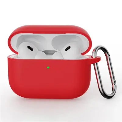 Airpods Pro 3 Mobilskal Silikon med Karbinhake - Röd