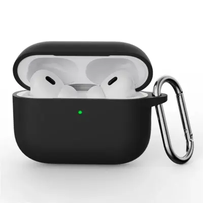 Airpods Pro 3 Skal Silikon med Karbinhake - Svart