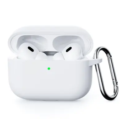 Airpods Pro 3 Skal Silikon med Karbinhake - Vit