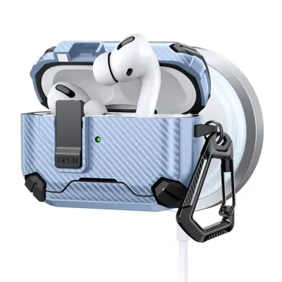 AirPods Pro Skal Magsafe Carbon Fiber - Babyblå