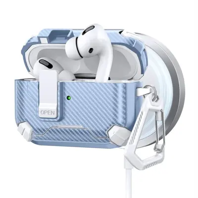 AirPods Pro Skal Magsafe Carbon Fiber - Vit/Blå