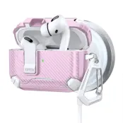 AirPods Pro Skal Magsafe Carbon Fiber - Vit/Rosa