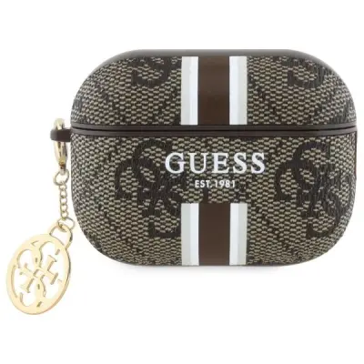 Guess AirPods Pro 2 Skal 4G Printed Stripes Charm - Brun