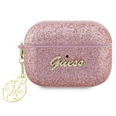 Guess Airpods Pro 2 Skal Glitter Flake Charm - Rosa