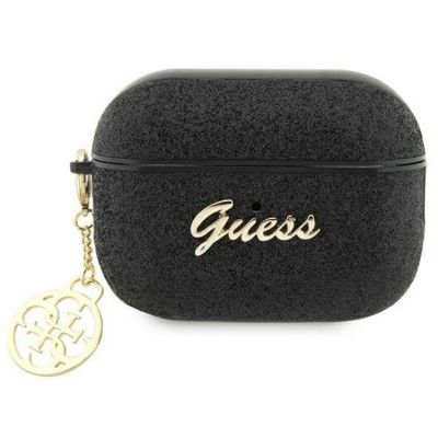 Guess Airpods Pro 2 Skal Glitter Flake Charm - Svart