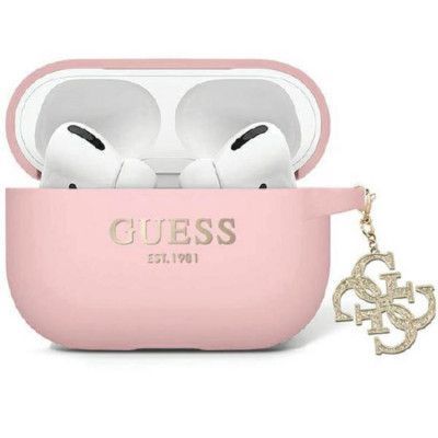 Guess AirPods Pro 2 Skal Liquid Silikon Glitter Triangle Charm