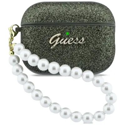 Guess AirPods Pro 3 Skal Glitter Pearl Strap (Khaki)