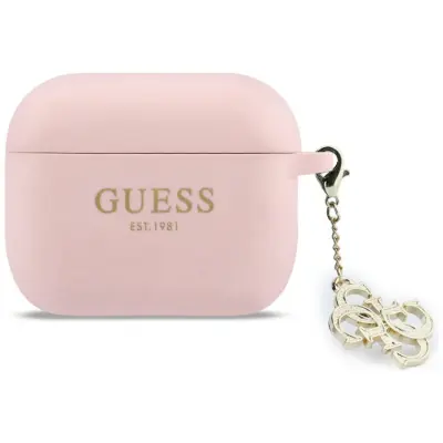 Guess AirPods Pro 3 Skal Silicone 4G Charm (Rosa)