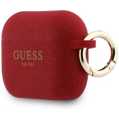 Guess AirPods Pro 3 Skal Silicone Glitter Ring (Fuchsia)