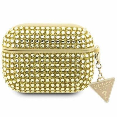 Guess AirPods Pro Skal Rhinestone Triangle Charm - Guld