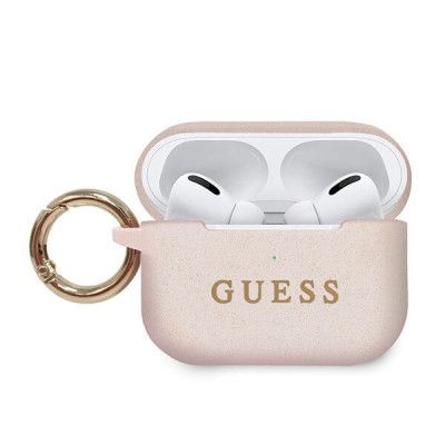 Guess Silicone Glitter Skal AirPods Pro - Ljusrosa