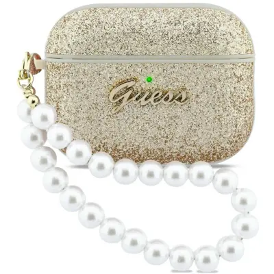 Guess Glitter Pearl Strap Case (AirPods Pro 3)  - Mörkgrön