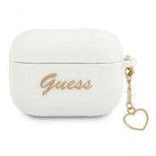 Guess Silicone Heart Charm Collection Skal Airpods Pro - Vit