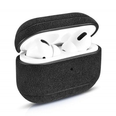 iCarer Alcantara Läder Skal Airpods Pro - Svart