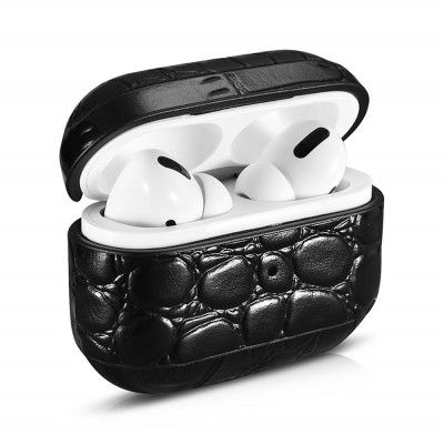 iCarer Crocodile Läder Skal Airpods Pro - Svart