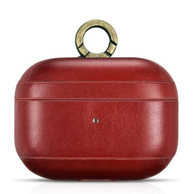 iCarer Läder Vintage Skal Airpods Pro - Röd