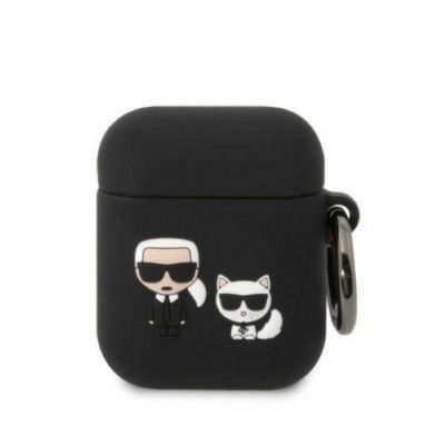 Karl Lagerfeld Airpods 1/2 Skal Karl & Choupette - Svart