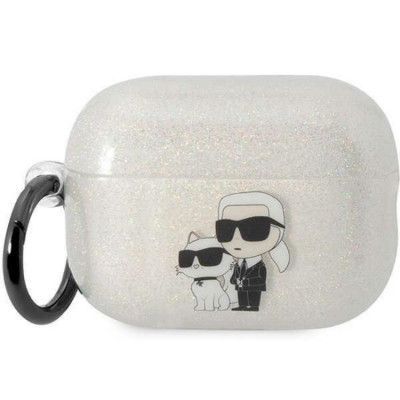 Karl Lagerfeld Airpods Pro 2 Skal Gliter Karl&Choupette Clear