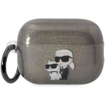 Karl Lagerfeld Airpods Pro 2 Skal Gliter Karl&Choupette Svart