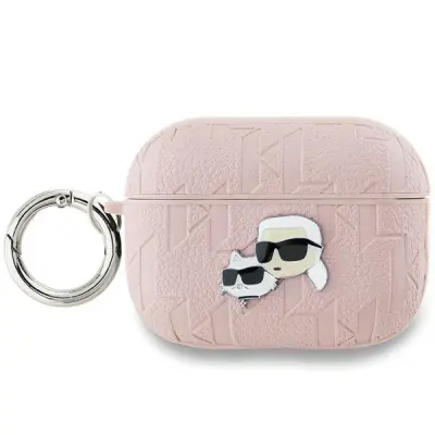 Karl Lagerfeld AirPods Pro 2 Skal Monogram Choupette Head Rosa