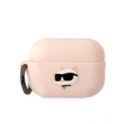 Karl Lagerfeld AirPods Pro 2 Skal Silicone Choupette Head 3D - Rosa
