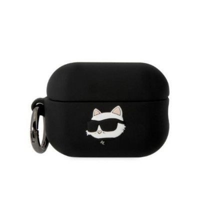 Karl Lagerfeld AirPods Pro 2 Skal Silicone Choupette Head 3D - Svart