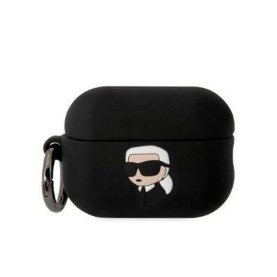 Karl Lagerfeld AirPods Pro 2 Skal Silicone Karl Head 3D - Svart