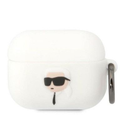 KARL LAGERFELD AirPods Pro 2 Skal Silicone Karl Head 3D - Vit