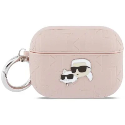 Karl Lagerfeld AirPods Pro 3 Skal Monogram Karl&Choupette Head (Rosa)