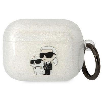 KARL LAGERFELD AirPods Pro Skal Gliter Karl&Choupette - Clear