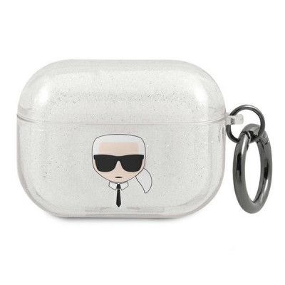 Karl Lagerfeld Glitter Karl`S Head Skal Airpods Pro - Silver